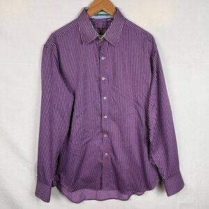 Robert Graham Men's Long Sleeve Button up Shirt 100% Cotton XL Contrasting cuff